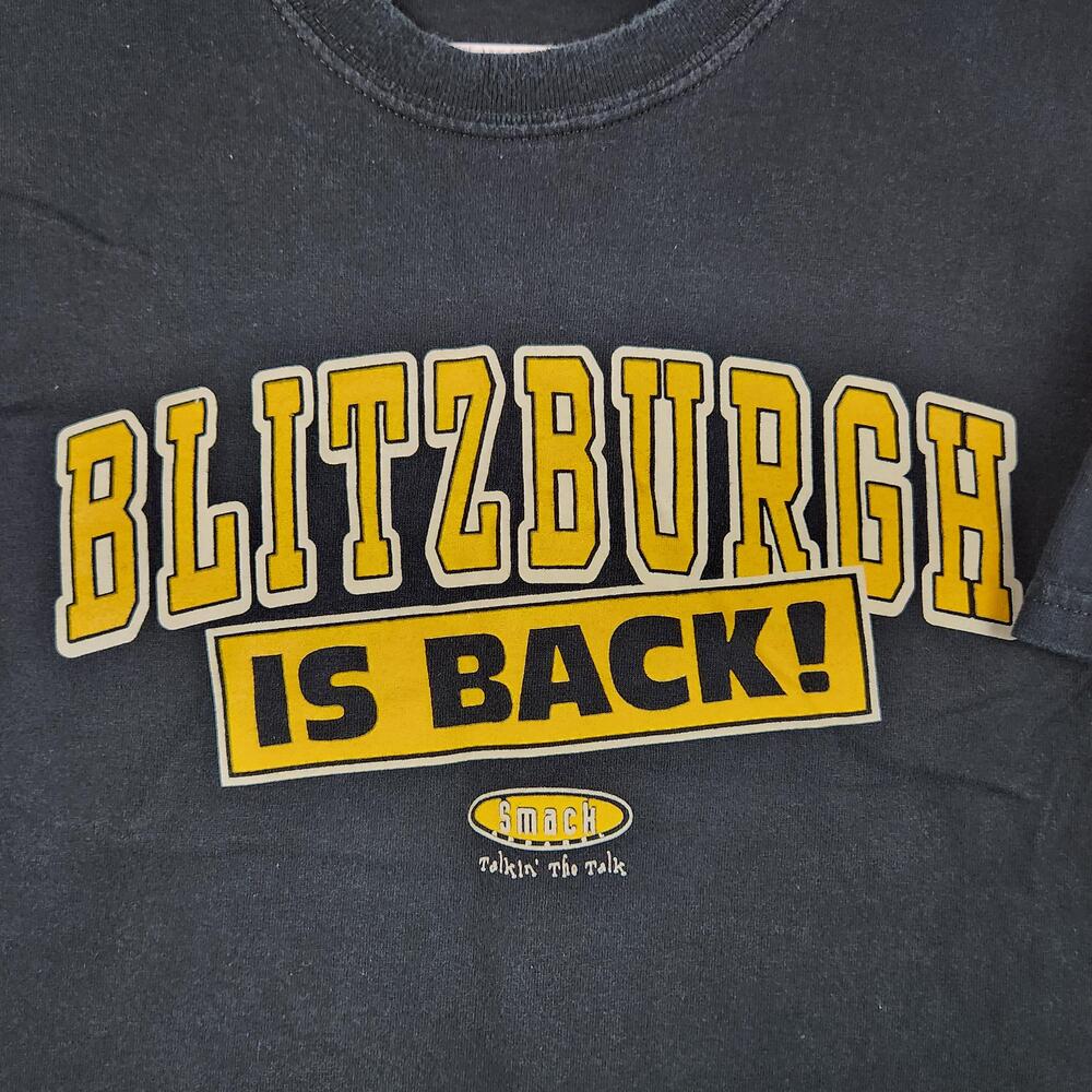 Vintage Pittsburgh Steelers Blitzburgh Is Back Shirt Mens Large Black Super Bowl